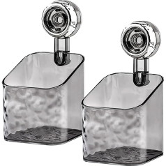 Pack of 2 Shower Basket with Suction Cup, Shower Shelf No Drilling, Bathroom Organiser, Bathroom Organiser, Shower Basket for Hanging, Bathroom Shelf, 5 kg