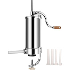 GiantexUK 1.5L/3L/3.5L/6L Sausage Stuffer, Vertical Homemade Sausage Maker with 4/6 Filling Tubes, Kitchen Meat Filling, Manual Machine for Commercial Home Use (3.5L/2.7kg)