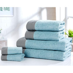 Rapport Tidal Towel Set, 6 Pieces, Duck Egg Blue, Cotton, Duck Egg, 6pc