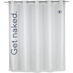 TOM TAILOR Shower Curtain Washable Curtain for Shower and Bathtub, Mildew Resistant and Water Resistant with Integrated Hanging Facility, Opaque, 180 x 200 cm, White