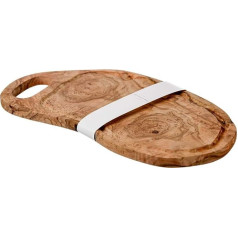 Naturally Med Olive Wood Carving Board with Closed Handle and Groove NM/OL031