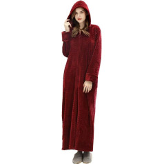 Women's Bathrobe Dressing Gown Soft Fluffy Cuddly Fleece Long Sauna Gown