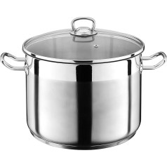 GSW Jumbotopf Profi 30x24cm, Edelstahl, Glas, Silber, 30cm