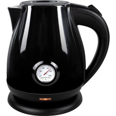 Impolio Retro Stainless Steel Kettle 1.7 L, Tea Kettle Retro Vintage, Kettle, Black, Kettle, TÜV Rheinland GS Certified, Kettle Temperature Setting + Water Level Indicator