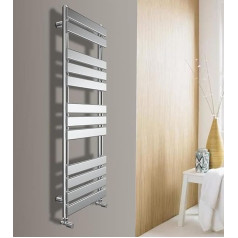 WarmeHaus Chrome Flat Heated Towel Rail 1200mm x 600mm