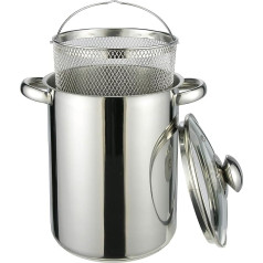 HI Pasta Pot and Asparagus Pot High (Cooking Pot 4 Litres, with Strainer and Lid) - Pasta Pot with Strainer Insert, High Cooking Pot, Ideal as an Asparagus Pot or Spaghetti Cooking Pot