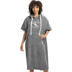 HOMELEVEL Bath Poncho Unisex - Surf Poncho Made of 100% Cotton - Towel for Adults - Bathrobe for Men and Women - Bath Towel with Hood, charcoal