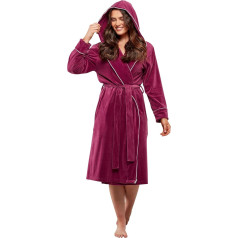 Wysteria Lane Ladies Super Soft Velour Hooded Dressing Gown