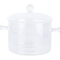 UPKOCH Glass Cooking Pot Heat Resistant Cooking Pot with Lid