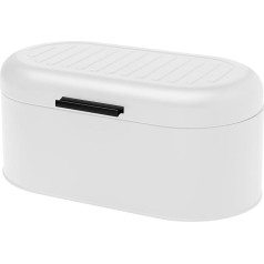GALICJA ALEN Powder-Coated Steel Bread Bin - Modern Bread Basket - Bread Storage Box - Bread Storage Box - 34 x 18 x 16 cm - White
