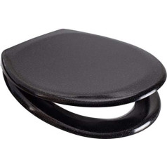 Black Glitter One Button Close Soft Close Toilet Seat