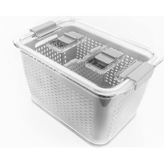 Naim Original Food Storage Containers for Fruit and Vegetables with Lid, Set of 3, 0.5 L + 1.7 L + 4.5 L BPA-Free, Fridge Boxes, Practical