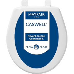 MAYFAIR Caswell 880SLOW 000 WC-Sitz schließt langsam und löst sich nicht, rund, langlebig, Kunststoff, weiß