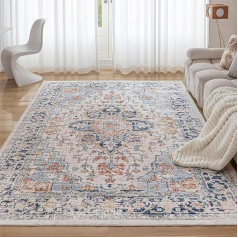 CHOSHOME Washable Rug Living Room 80 x 150 cm Bedroom Vintage Short Pile Rug Large Soft Rug for Bedroom Non-Slip Rug Fluffy Rug Multicoloured