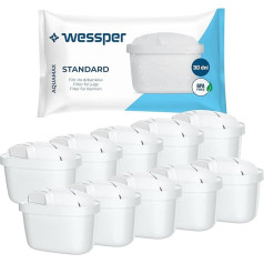 Water Filter for Brita Maxtra | Pack of 10 Maxtra+ Cartridges Brita Water Filter with Activated Carbon and Lone Exchange Resin | Fits Brita Marella, Maxtra Water Jug