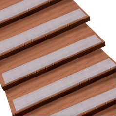 Queta Anti-Slip Stair Strip Set, Non-Slip Stair Mats, Transparent, Non-Slip Steps Strips, Slip Protection Mats, 15 Rolls with Installation Roller