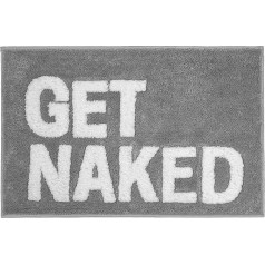 Inshere Get Naked Bath Mat Bathroom Decor Bath Mat Cute Washroom Decor Soft and Absorbent Plush Non-Slip Washable Grey