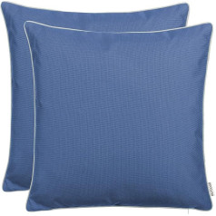 Brandsseller Outdoor Garden Cushion, Decorative Cushion with Piping; Yarn-Dyed Plain, Dust-Repellent, Water-Repellent, Zip; Size: 45 x 45 cm.