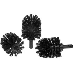 KEUCO Replacement Toilet Brush Head, Interchangeable, Set of 3, Loose, 12.7 x 6.7 cm, Black, Original Manufacturer, Toilet Brush Replacement Brush Head