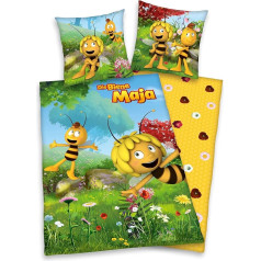 Klaus Herding GmbH Maya the Bee Reversible Bed Linen 80 x 80 cm + 135 x 200 cm 100% Cotton