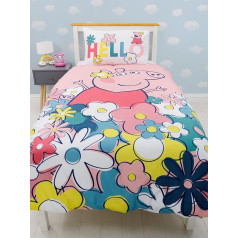 Peppa Pig Single Duvet Set | Reversible Kids Bedding Set with Duvet Cover and Matching Pillowcase