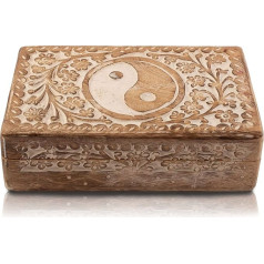 Great Birthday Gift Ideas Handmade Decorative Wooden Jewellery Box Jewellery Organiser Keepsake Box Treasure Chest Jewellery Holder Storage Box Anniversary House Warming (White)