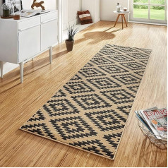 HANSE Home Nordic Rug Runner, 80 x 250 cm, Soft Short Pile Rug, Modern Diamond Design Runner for Hallway, Bedroom, Children's Room, Bathroom, Living Room, Kitchen, Decorative Runner, Blue