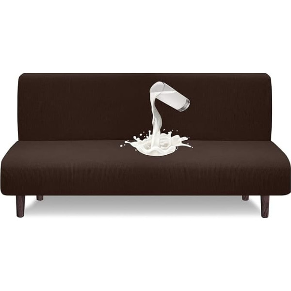 Granbest Waterproof Sofa Bed Couch Reversible Sofa Bed Slipcovers Without Armrest Furniture Protector for Kids Pets Dogs Cats (Futon, Chocolate)