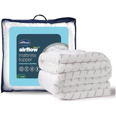 Silentnight Airflow 1000 Mattress Topper - Extra Thick Deep Mattress Enhancer with 10cm Thick Padding, Mesh Sides to Increase Air Circulation and Elastic Bands