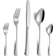 Gifcomda Cutlery Set, 30-Piece Stainless Steel Cutlery Set for 6 People, Cutlery Set with Knife, Fork, Spoon, High-Quality Stainless Steel Cutlery, Dishwasher Safe