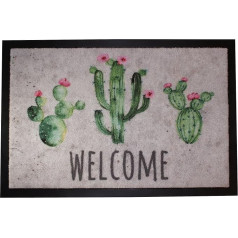 Carpido Lisa Design Cactus Door Mat, SYNTHETIC, red, 40 x 60 x 0.6 cm