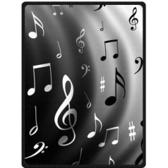 YISUMEI Blanket, 150 x 200 cm, Cuddly Blankets, Soft Flannel, Soft Fleece Blanket, Bed Throw, Graphics, Music Notes