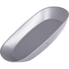 iBasingo Titanium Plate Ultralight Metal Tableware Outdoor Camping Portable Tableware Fish Fruit Snacks Vegetable Dinner Plate Grey Square Plate Bowl with Carry Bag (Ti1114T-L)