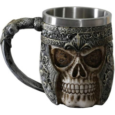 OTARTU 400ml Skull Coffee Mug Viking Skull Beer Cup Stainless Steel Insert Gift for Men Father's Day Gifts