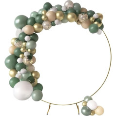 Wedding Arch, Balloon Arch Stand, Removable Round Background, Metal Wedding Stand, 6.6ft Golden Arch Frame, Flower Balloon Decoration for Birthday, Party, Wedding, Anniversary