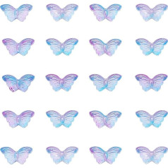 UR URLIFEHALL 100pcs Butterfly Glass Beads Glitter Beads Charms for Necklaces Bracelets Earrings Jewelry Making Accessories