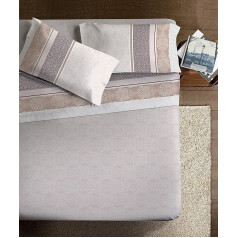 Ipersan Damasco Flat Sheet and Pillowcase 160 x 300 cm + 52 x 83 cm Hazelnut
