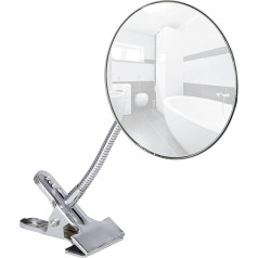 Wenko 22195100 Cosmetic Silver Steel Clip-On Mirror (15 x 15 x 10cm)