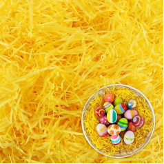 Easter Grass Paper, Hillylolly 200 g Easter Grass Yellow, Shredded Paper Filling Material, Filling Material Gift, Easter Grass Decorative Grass for Easter Basket, Easter Nest, Easter Gift Box, Gift