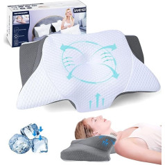 SAHEYER Memory Foam Pillow Neck Pillow Ergonomic Orthopaedic Pillow Side Sleeper Pillow Anti Snoring Pillow for Sides, Back & Stomach Sleepers