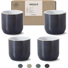 HOMEBERLIN® Barista Pro Coffee Mug Set - 250 ml Mug Set - Premium Coffee Mug Set Made of High-Quality Stoneware - Extra Thick-Walled Coffee Mug Large - 100% Handmade