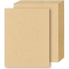 TOKERD 50 Sheets of Kraft Paper Cards A4 300 g/m² Kraft Paper A4 Natural Cardboard High Quality Paper for Laser and Ink Printing, Wedding Paper, Invitation Cards and Crafts