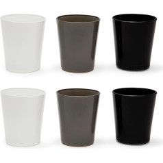 Excelsa Portofino Set of 6 Glasses, White/Black/Grey, 30 Cl., Mouth-Blown Glass