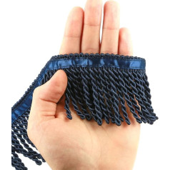 HedongHexi Bullion Fringe Trimming and Embellishments 15 Yards x 2.5 Inch Fabric Trimmings Sewing DIY Decoration for Clothes Gold Fringe Trim