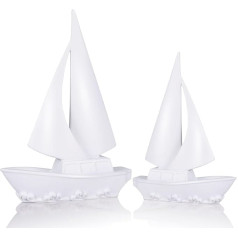 DOVDOV Sailboat Statue and Sculpture Set of 2, Black Home Decor, Modern Sailboat Decor, Coastal Style Decor, Suitable for Office, Bookshelf, Entryway, Bookshelf Decor