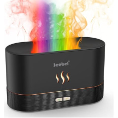 Jeebel Aroma Diffuser with Flame Effect, Ultrasonic Nebulizer Humidifier Fragrance Oil Diffuser with 2 Brightness Adjustable & Waterless Automatic Shut-Off