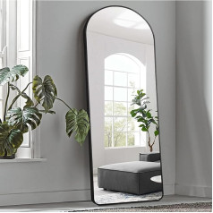 KIAYACI Full Body Wall Mirror with Stand, Arched Style for Bedroom, Dressing Mirror, Full Body Wall Mirror (Black, 65