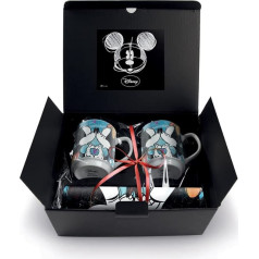 Disney Walt wmset/21 Mug Sweet Love and Mat Set, Porcelain, Blue, 4 Units