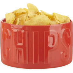 balvi Snack Bowl Chips Colour Red The Original and Stylish Bowl Capacity 1 Litre Ceramic 8