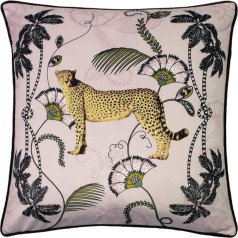 Paoletti Tropica Cheetah Polyester Cushion Cover, Blush, 45 x 45 cm
